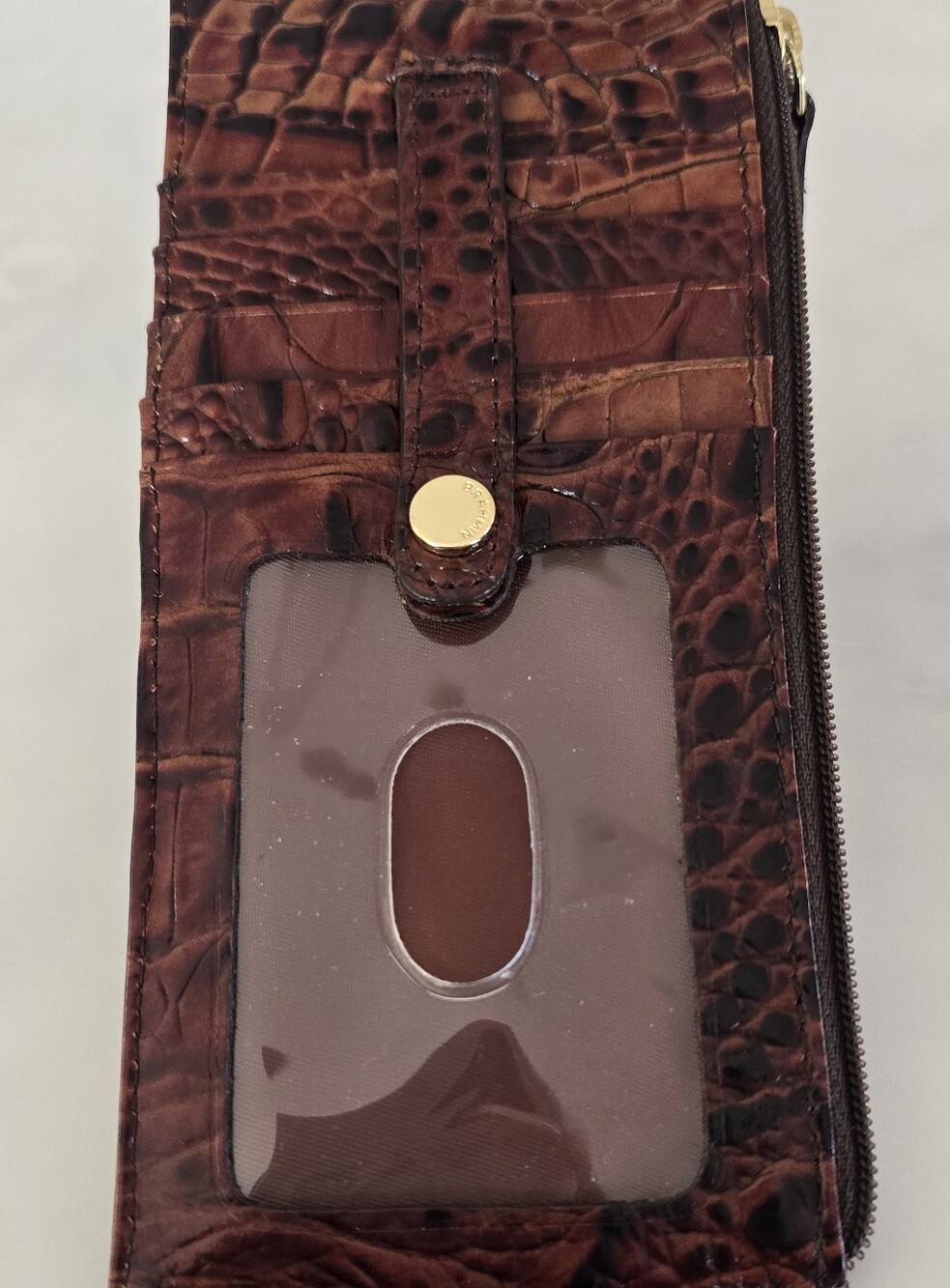 Brahmin Pecan Melbourne Crocodile Embossed Wallet